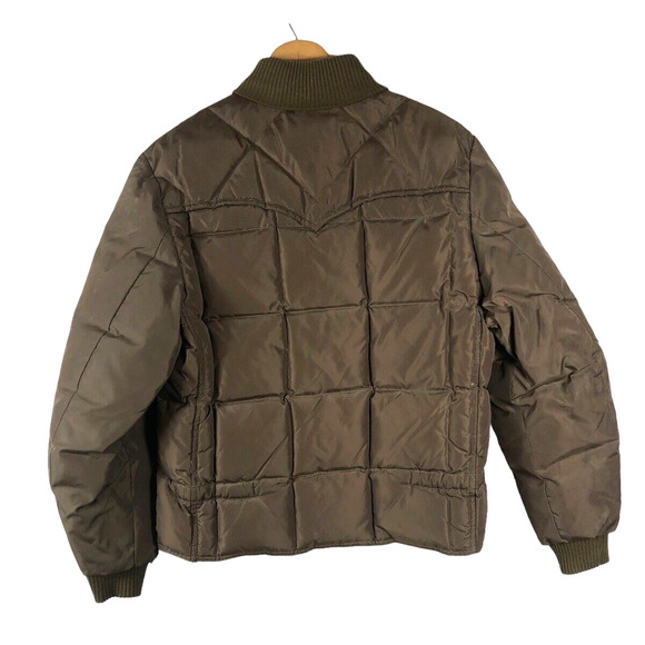 Vtg Pioneer Wear Goose Down Puffer Jacket Brown Winter Coat Mens Medium Large - Picture 2 of 3